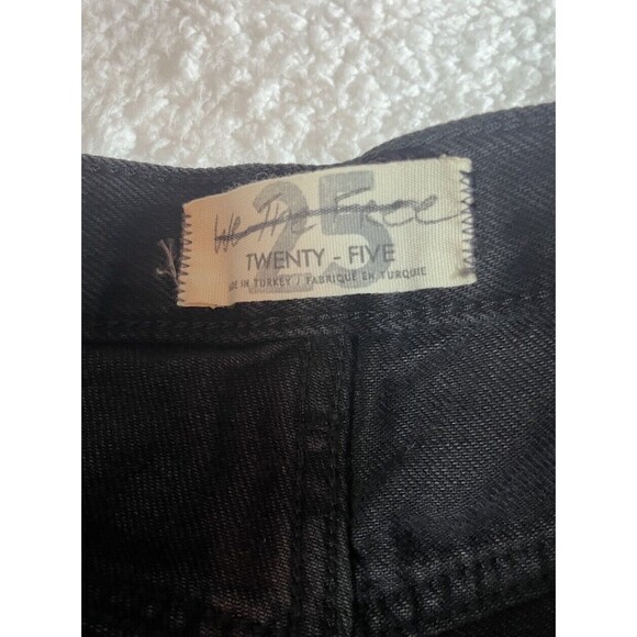 Free People We The Free Jeans Womens 25 Button Fly Straight Leg Distressed Black - Picture 2 of 16